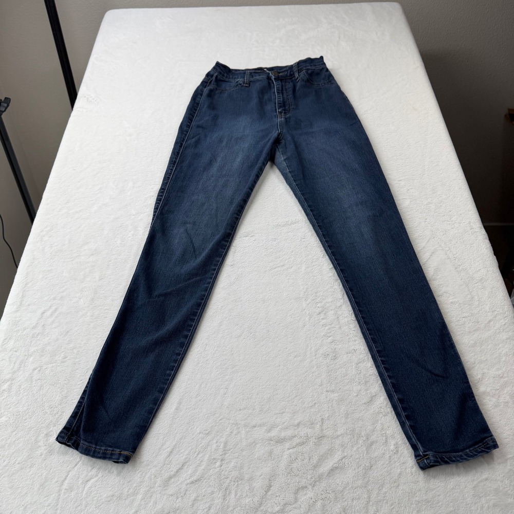 Fashion Nova Skinny Jeans Womens 5 Dark Blue Good High Rise Stretch P88